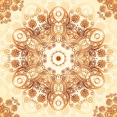 Ornate vintage circle pattern in mehndi style N13