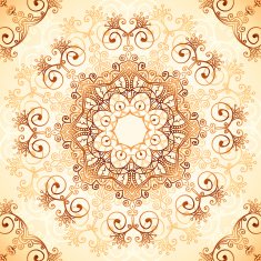 Ornate vintage vector pattern in mehndi style N9