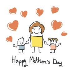 happy mothers day card with cartoons N2