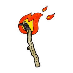 flaming torch cartoon N7