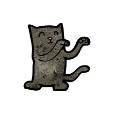 cute cartoon black cat N7