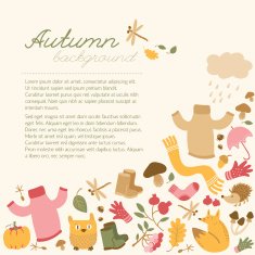 Autumn background Doodle style N9