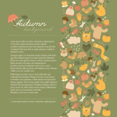 Autumn background Doodle style N11