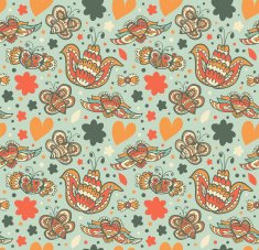 Floral ornate pattern with many cute details N2