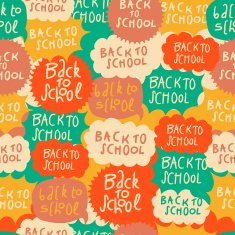Seamless school pattern with speech bubbles