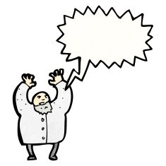 cartoon shouting mad scientist N3