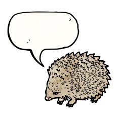 hedgehog with speech bubble illustration N3