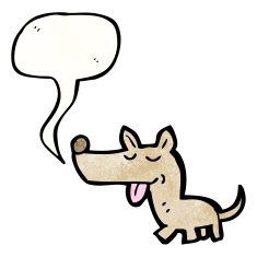 little dog with speech bubble N14