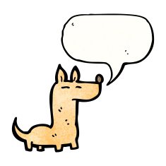 little dog with speech bubble N15