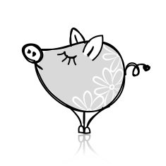 Cute piggy for your design N10