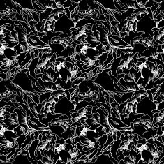 Floral seamless texture endless pattern with flowers Dark background