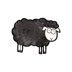 cartoon black sheep N34