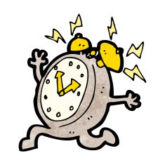 cartoon running alarm clock N3