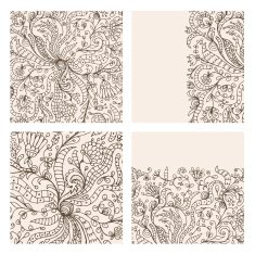 Floral ornament hand drawn sketch for your design N3