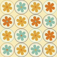 flower in a circle seamless pattern