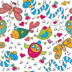 Cheerful children's seamless pattern