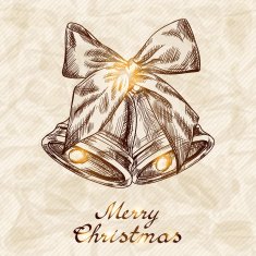 Christmas and New year holidays vector hand drawn card N2