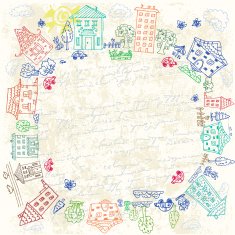 frame of city doodle grunge