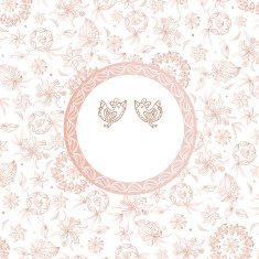 Vector greeting frame with pair of birds