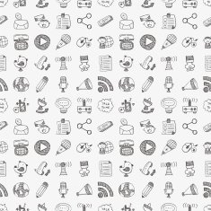 seamless doodle communication pattern N84
