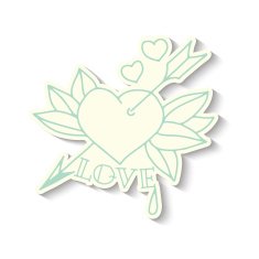 Hand drawn old school tattoo heart sticker