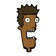 cartoon shocked man's face N12