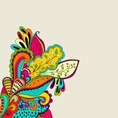 pattern background with abstract ornaments Hand draw illustration N2