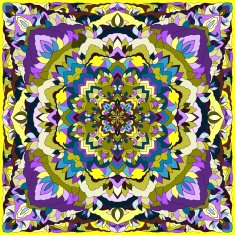 hand-drawing ornamental design for silk neckerchiefs or printing on textile N4