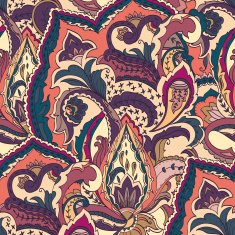 Paisley seamless pattern Colored textile N2