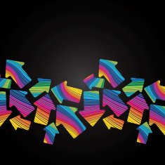 retro (seamless) stripe pattern with arrows on black