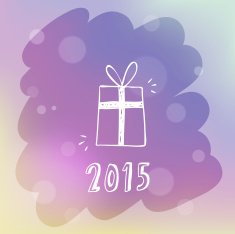 Christmas illustration with sketchy present