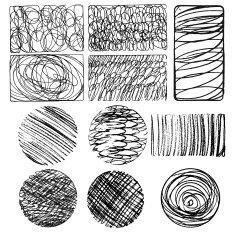 oval circle and rectangle collection vector set of ink lines