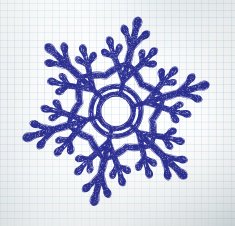 Snowflake drawn on checkered paper