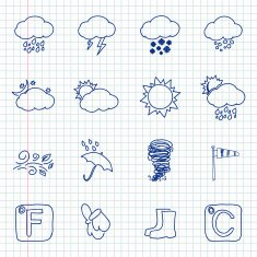 hand drawn weather icons N3