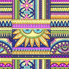 Seamless ethnic pattern with geometric elements