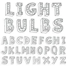 Vector alphabet with bulbs N3