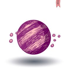 planet icon hand drawn vector illustration N30