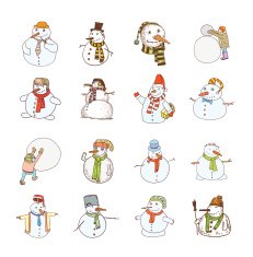 snowman doodle collection vector illustration N2