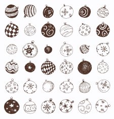 Set of Christmas balls vector illustration