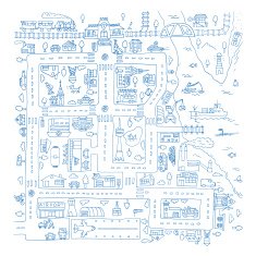 Doodle city map Isolated N5