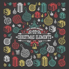 Hand Drawn Christmas elements N8