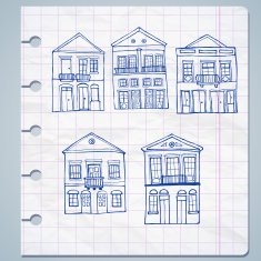Set oh houses vector illustration