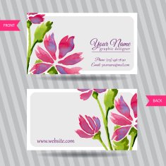 Elegant business card with bouquet of flowers N3