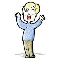 cartoon terrified man N438