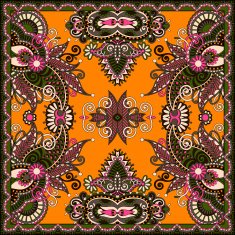 Traditional ornamental floral paisley bandanna N525