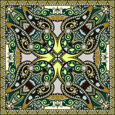 Traditional ornamental floral paisley bandanna N530