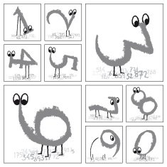 These numbers are animals brush stroke