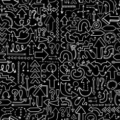 Seamless background of hand drawn arrows N18