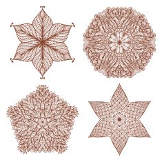 Set of four hand drawn ornaments N17
