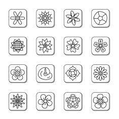 Flowers Doodle Icons